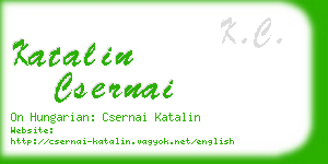 katalin csernai business card